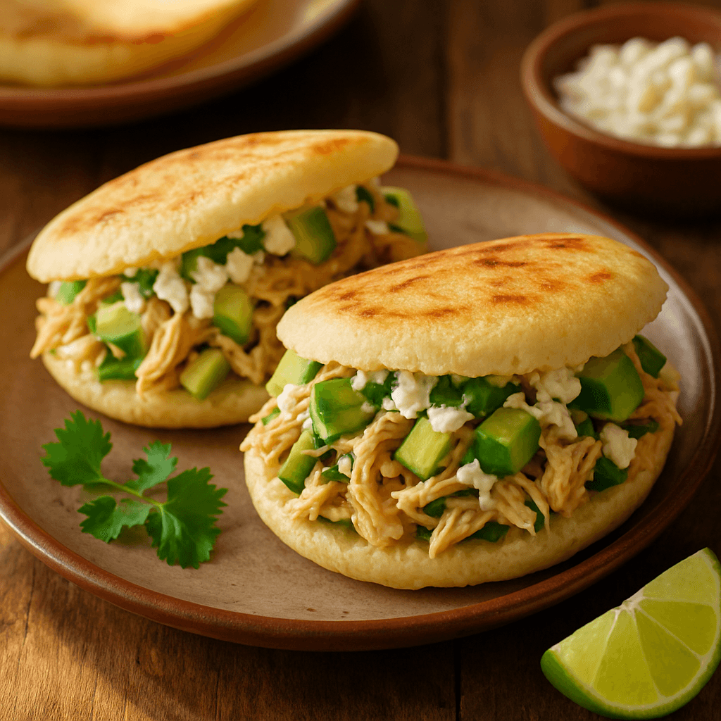 Venezuelan Arepas Stuffed with Chicken and Avocado